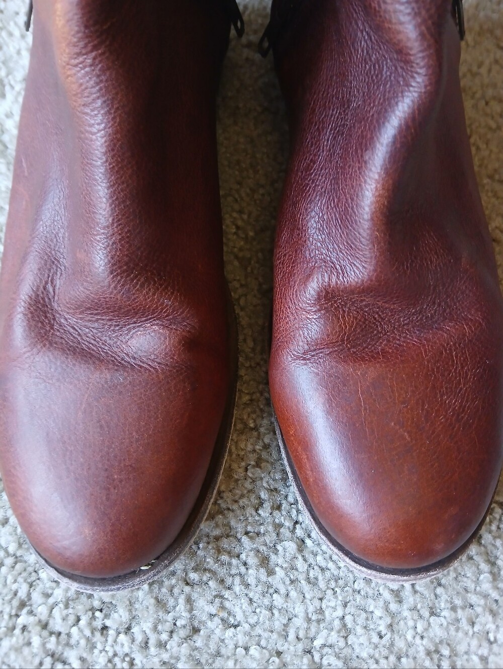 Frye Brown Leather Zip Ankle Boots - Picture 2 of 10